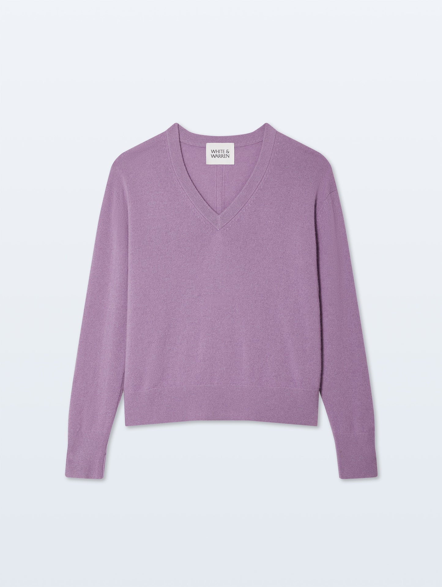 Cashmere V Neck Sweater - Soft Plum