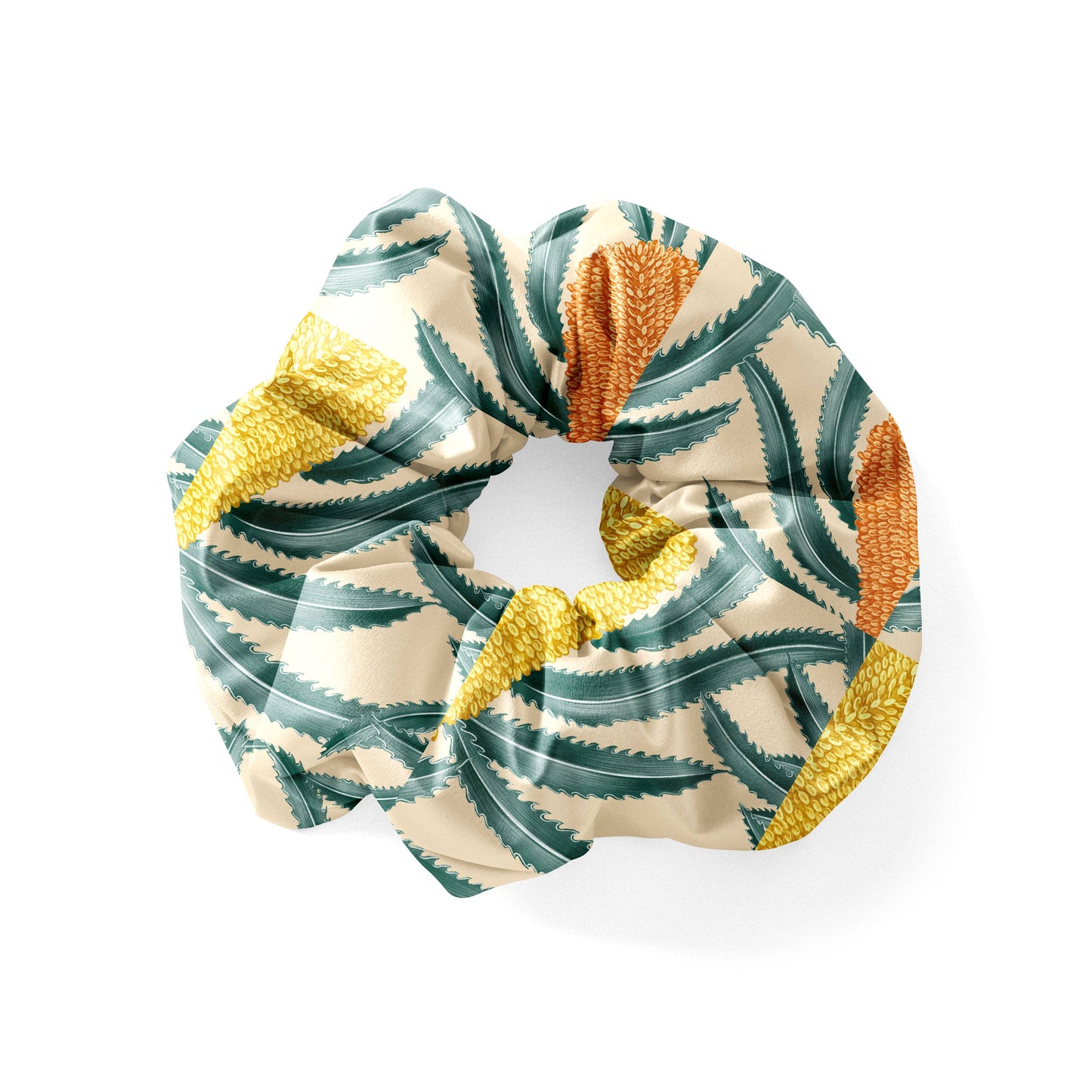 Golden Banksia Silk Scrunchie