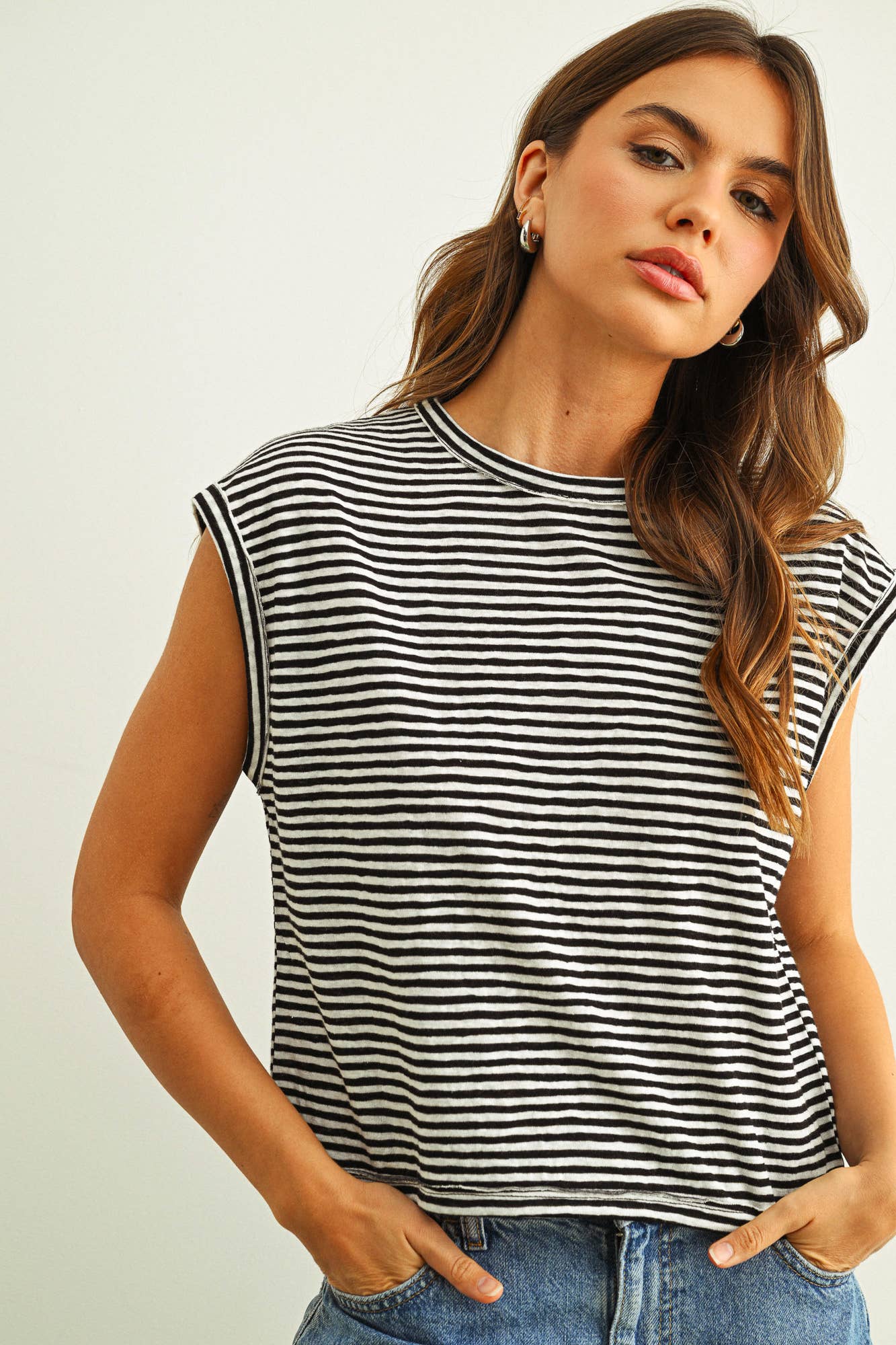 Striped Slub Top