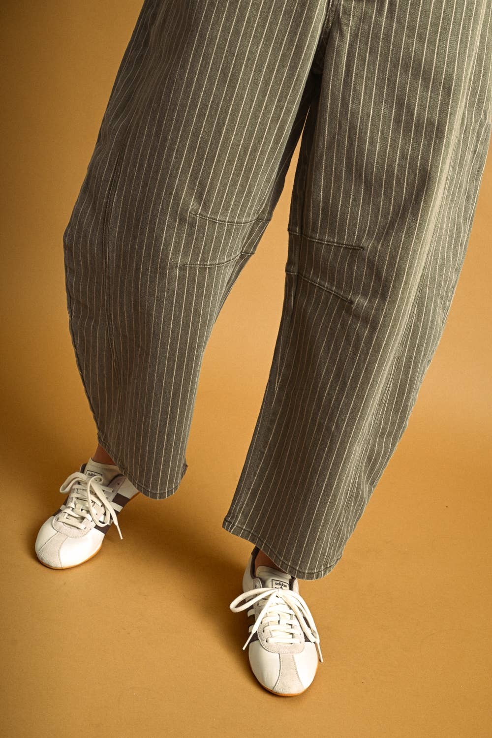 Pinstriped Barrel Pants - 2 colors