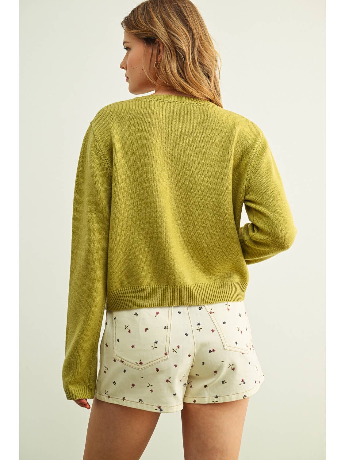 Pistachio Button Front Cardigan
