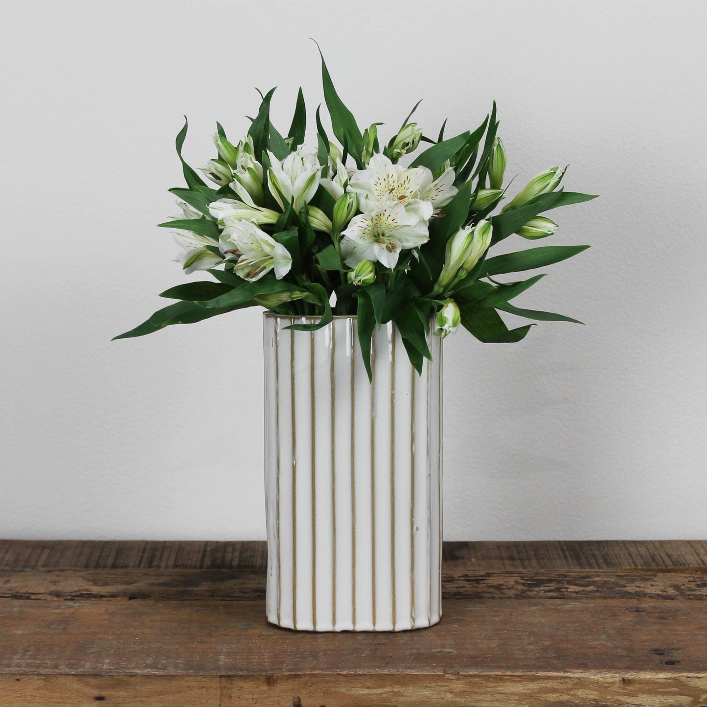 Caro Ribbed Vase, Ceramic - Lrg