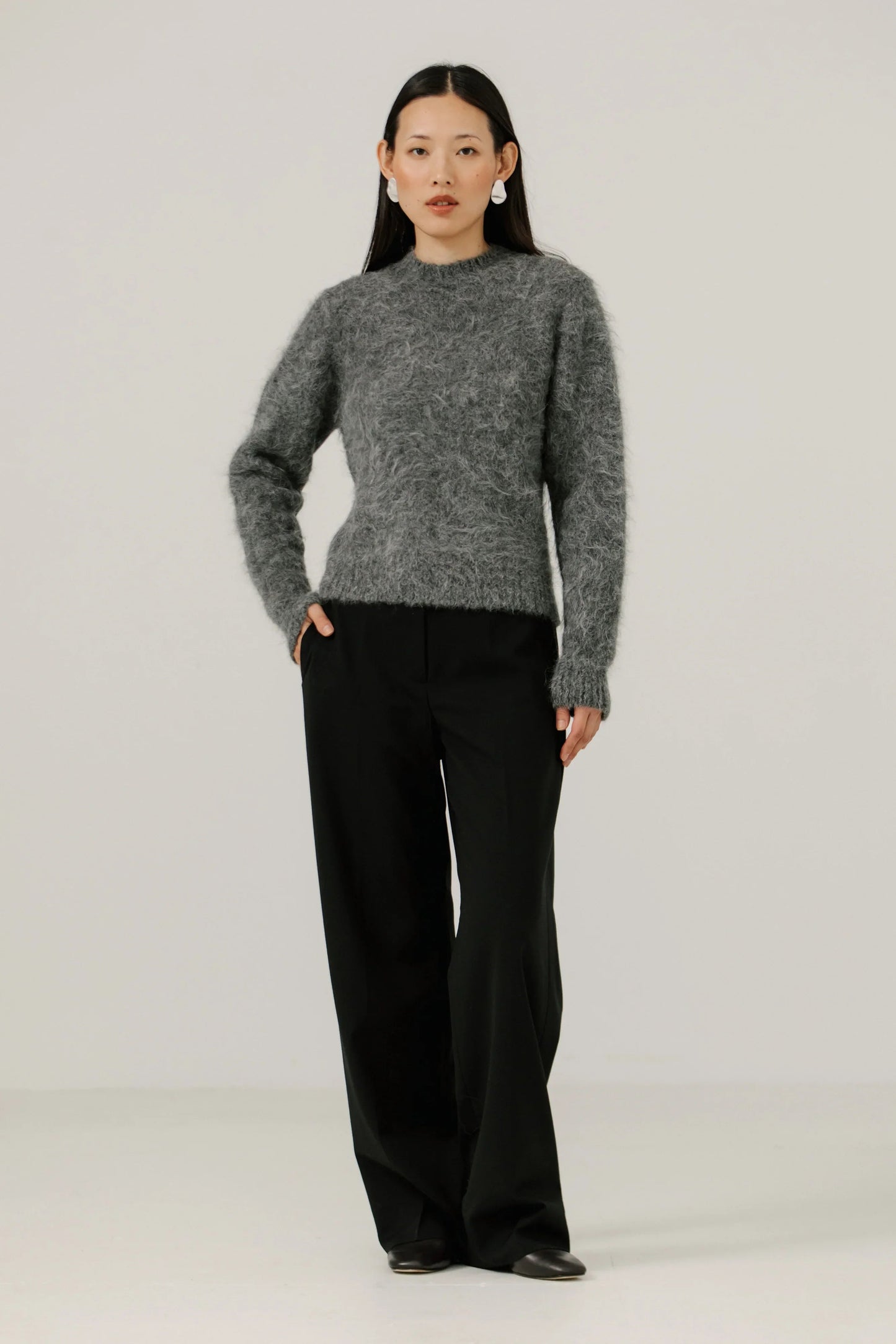 Stone Suri Alpaca Crewneck Sweater