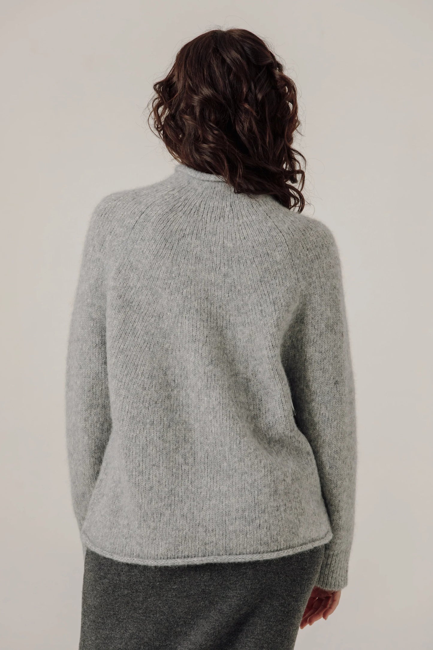 Chambray Handloom Rollneck Sweater