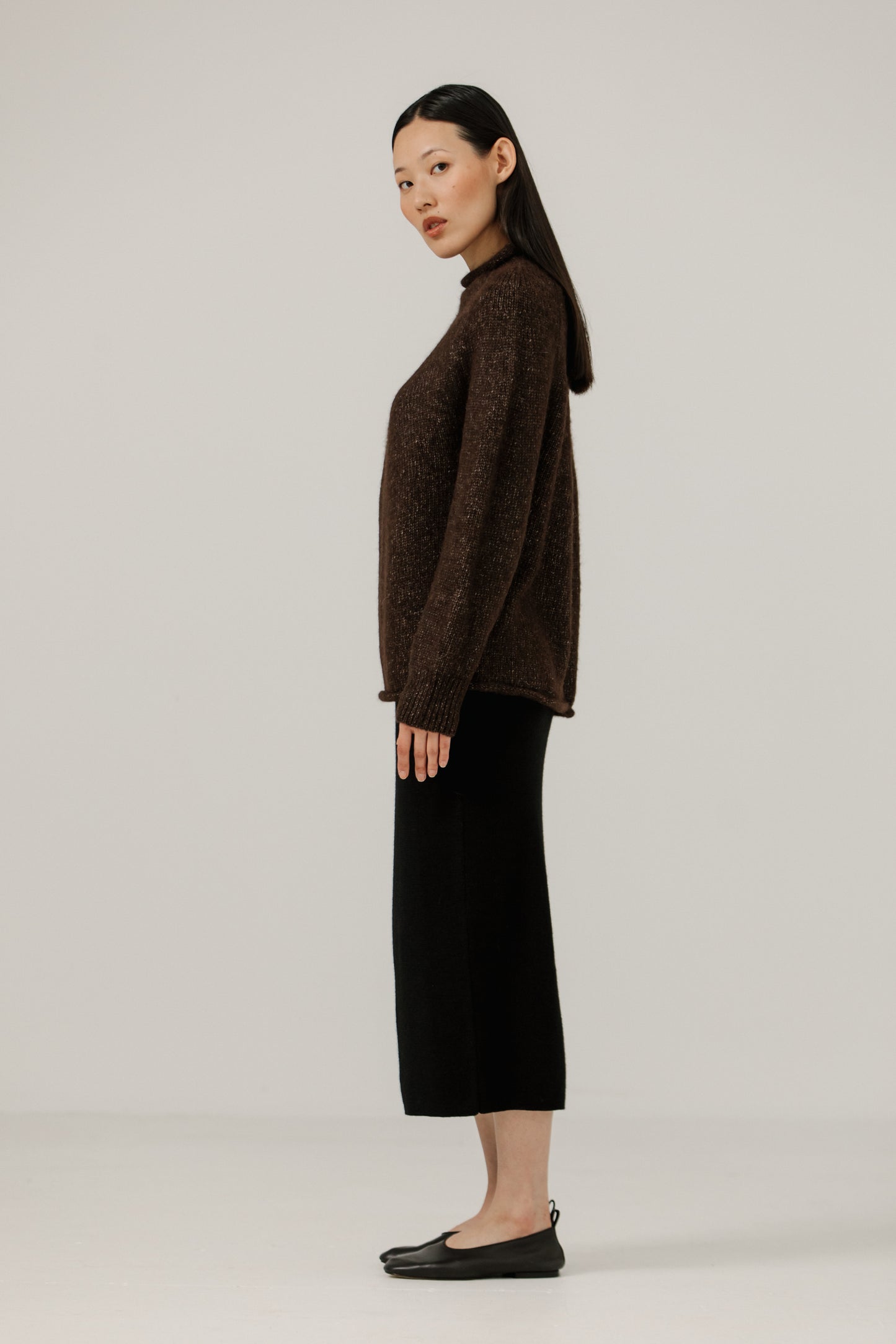 Carob Handloom Rollneck Sweater