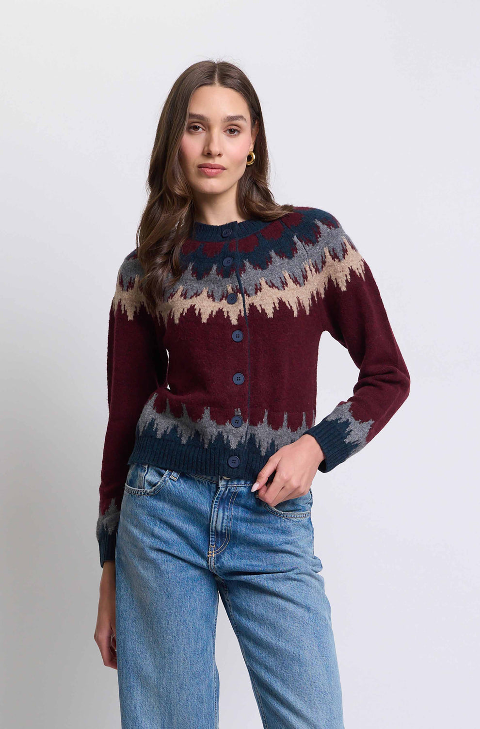 Blackberry Carson Fairisle Cardigan