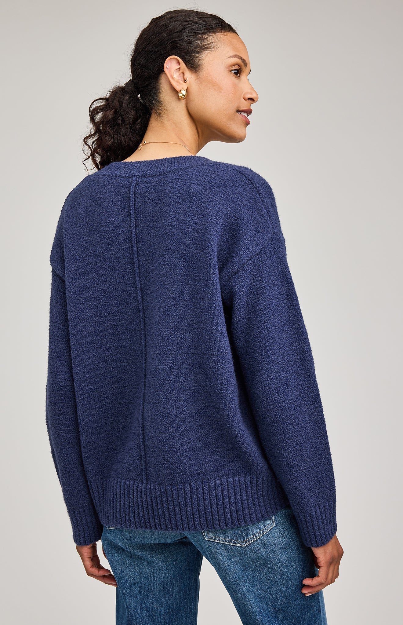 Tilda Navy V-Neck Sweater