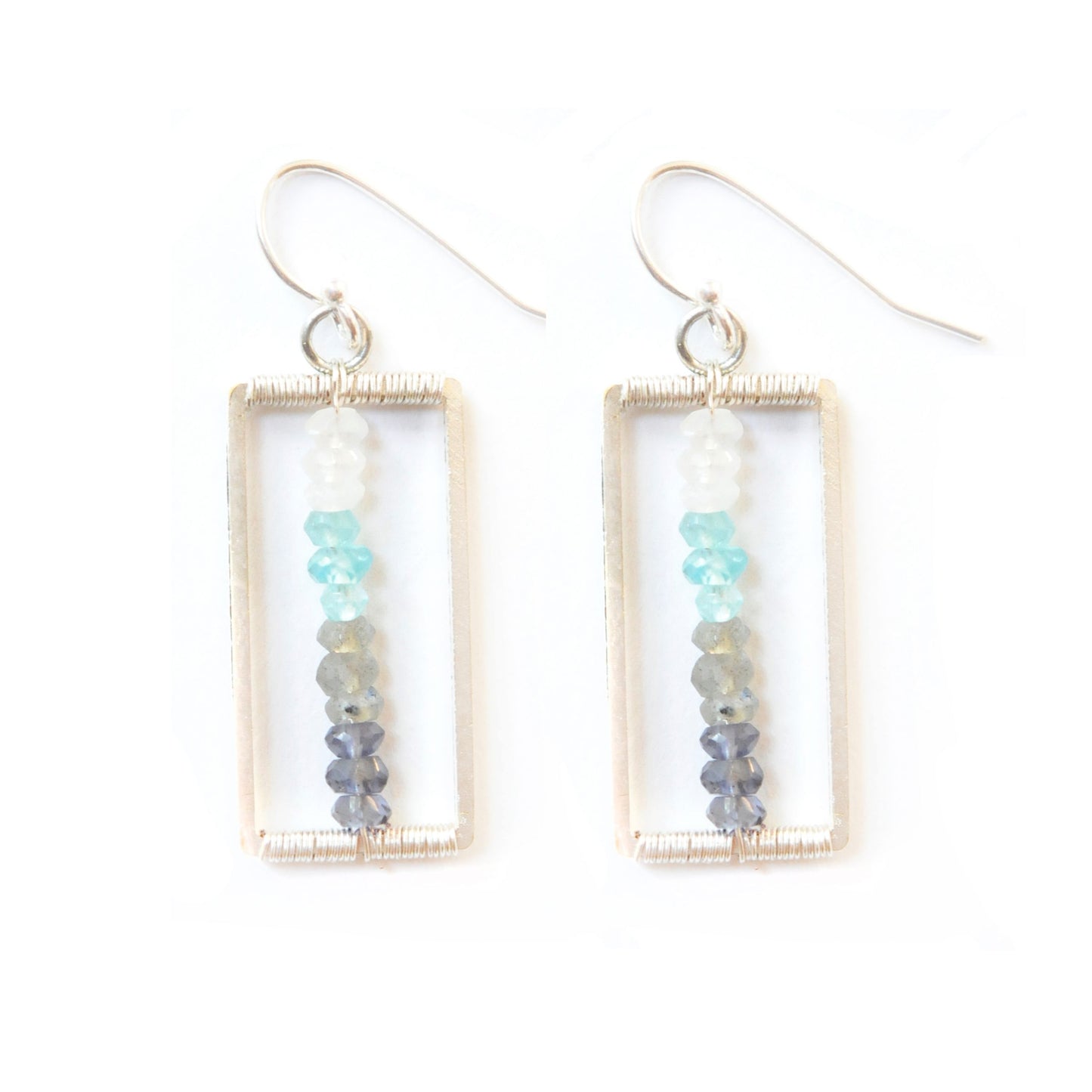 Silver Blue Gradient Earrings