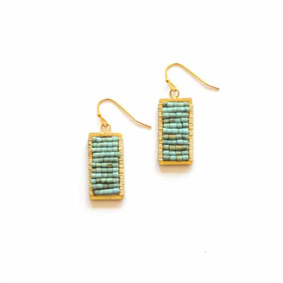 Turquoise Rectangle Earrings