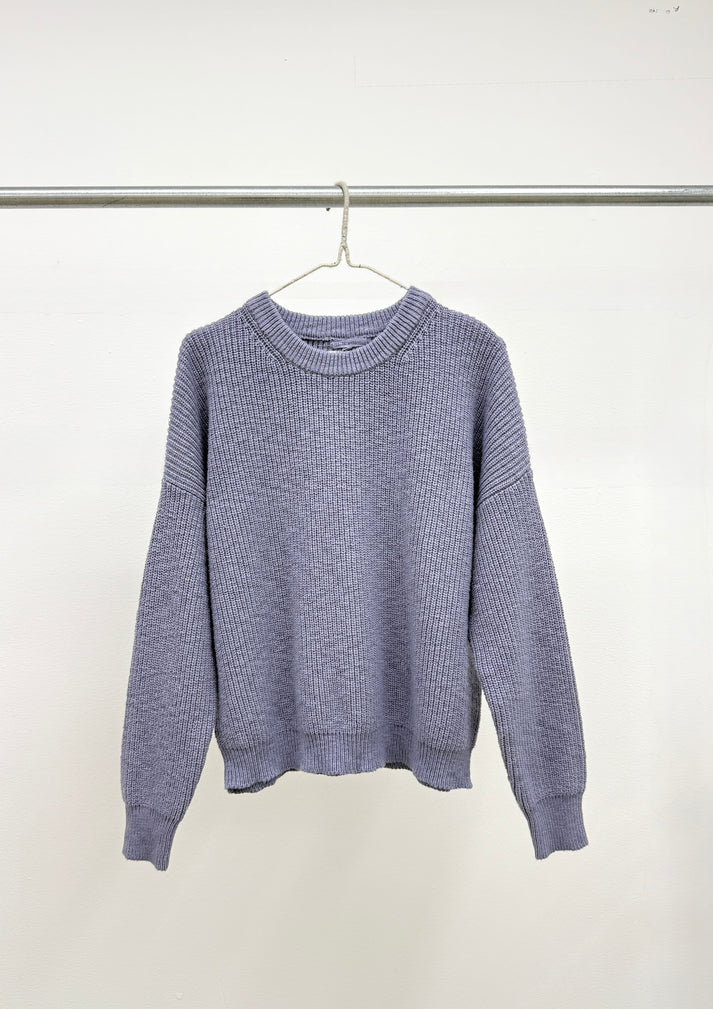 TS - Slate Blue Cotton Crewneck Sweater