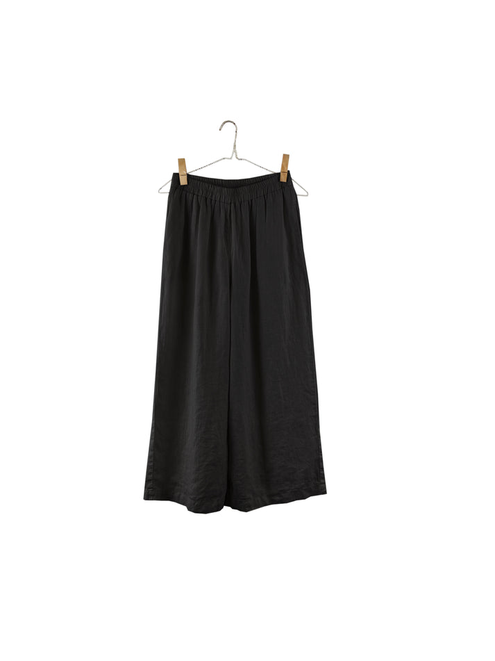 Black Wide Leg Linen Pant