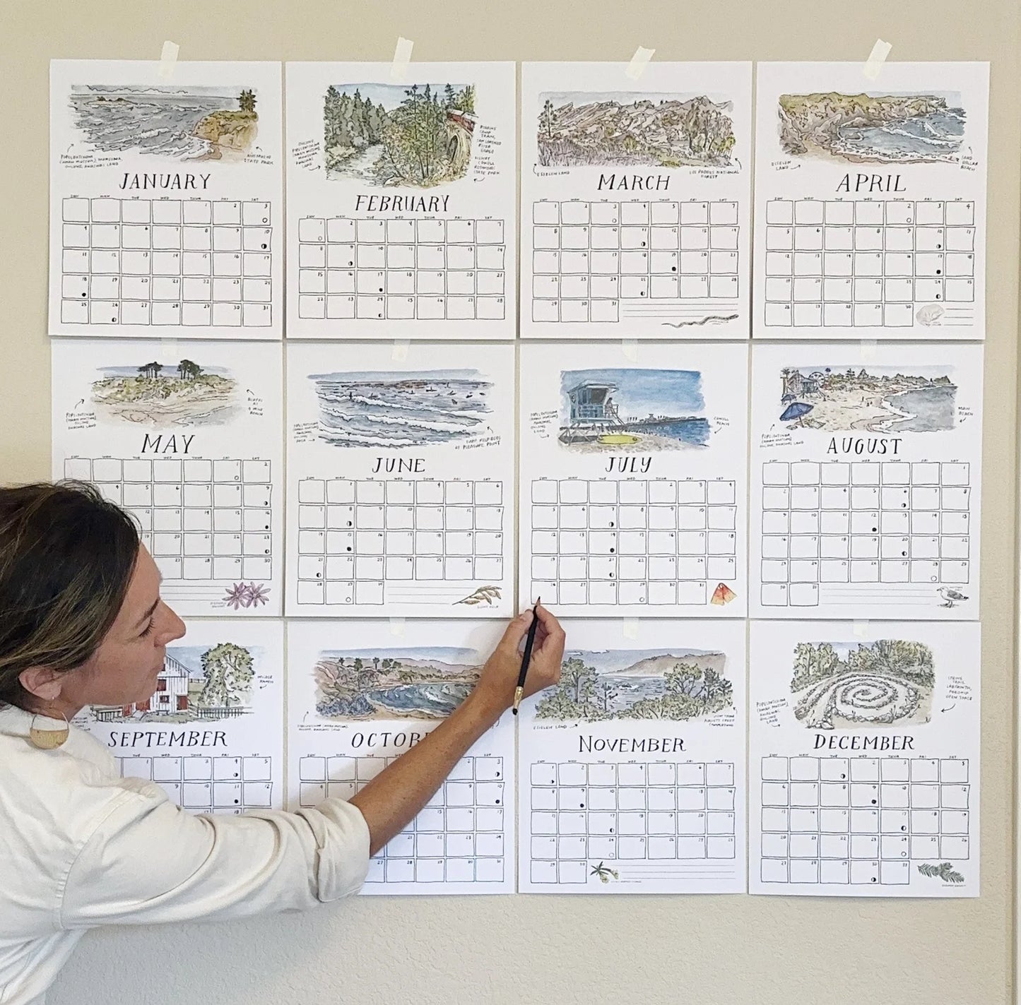 2026 Calendar Illustrations of Santa Cruz