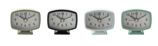 Metal Footed Alarm Clock, 4 Colors