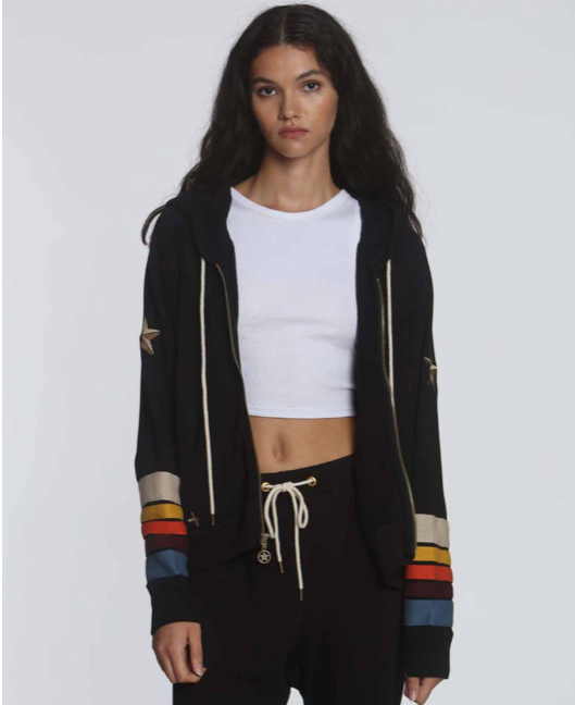 Jackie Zip Hoodie - Black