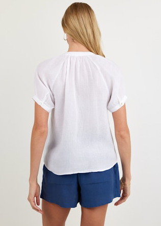 White Short Sleeve Raglan Shirt