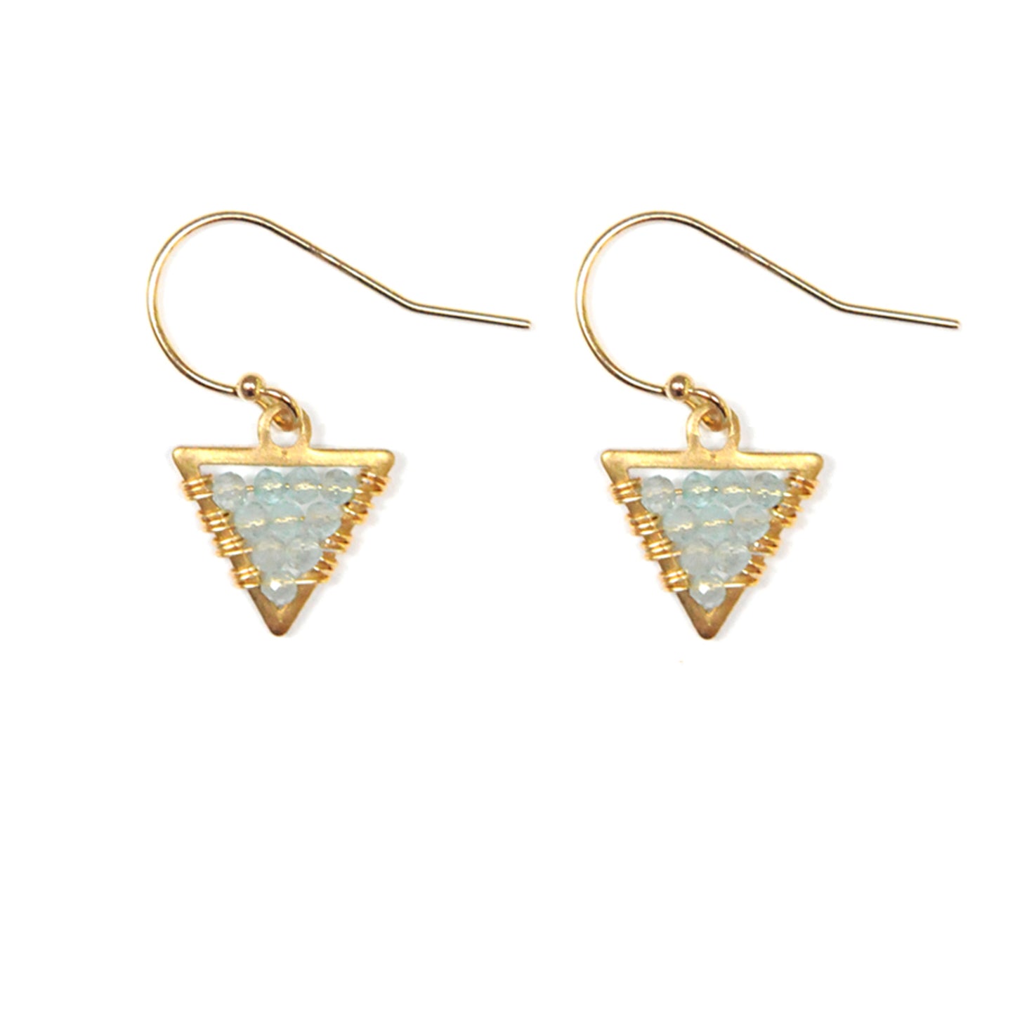 Apatite Triangle Earrings