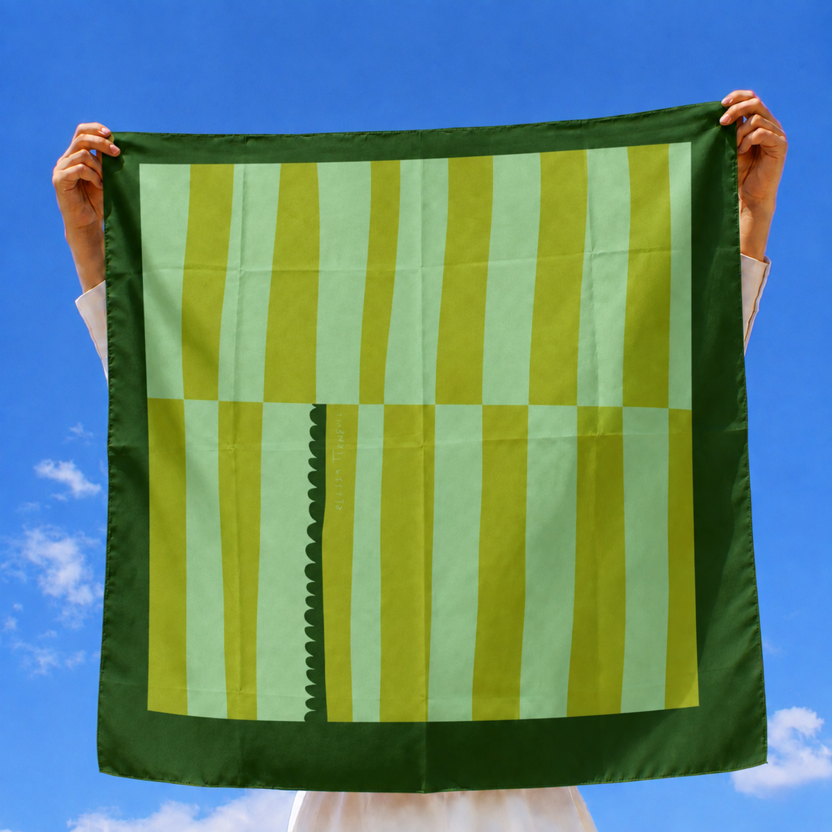 Green Striped Scarf