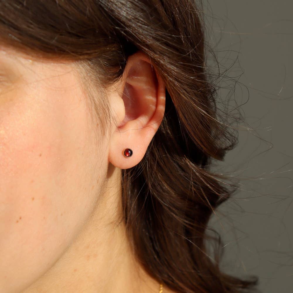 Red Garnet Studs