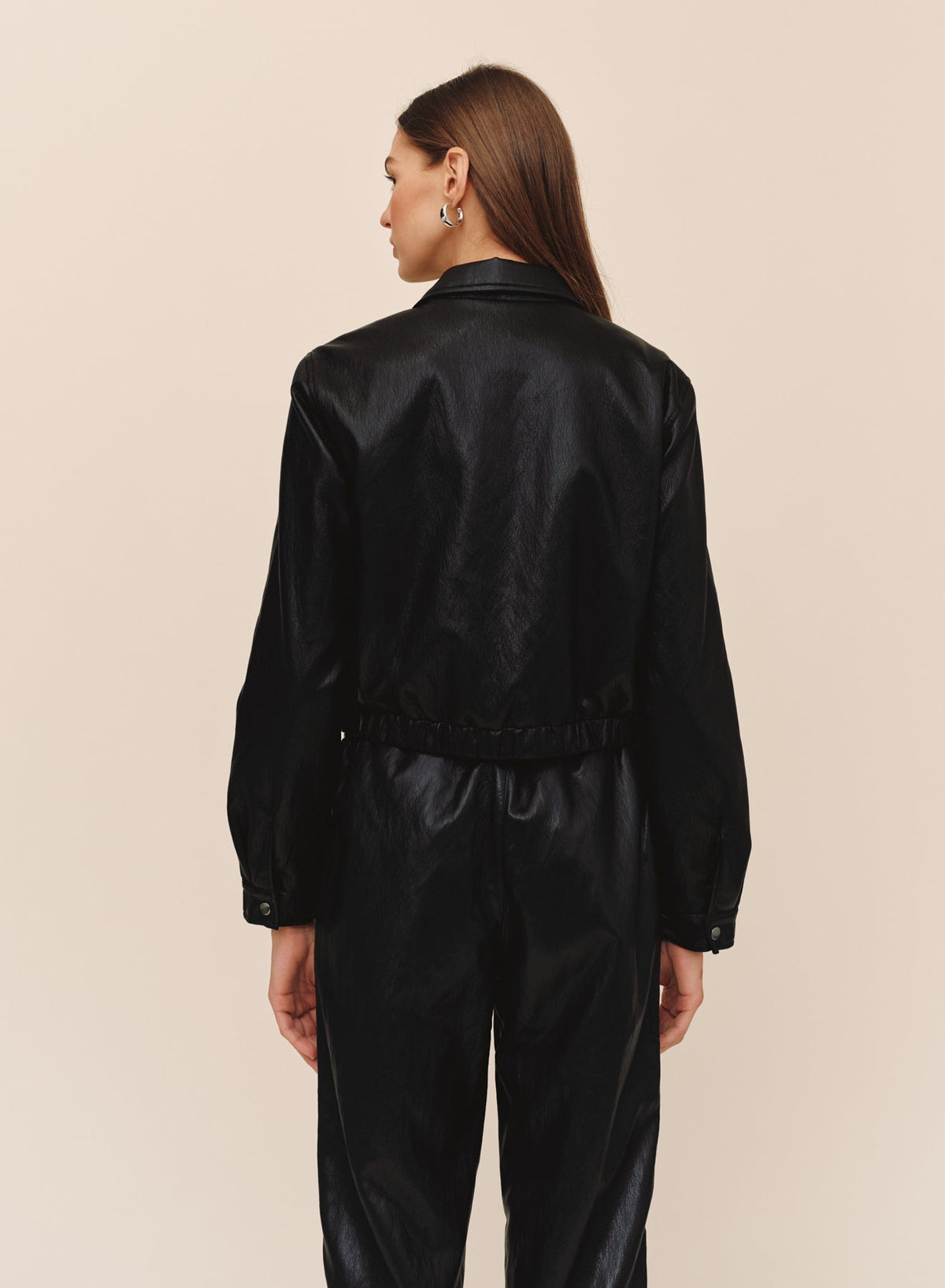 Black Crop Bomber Jacket