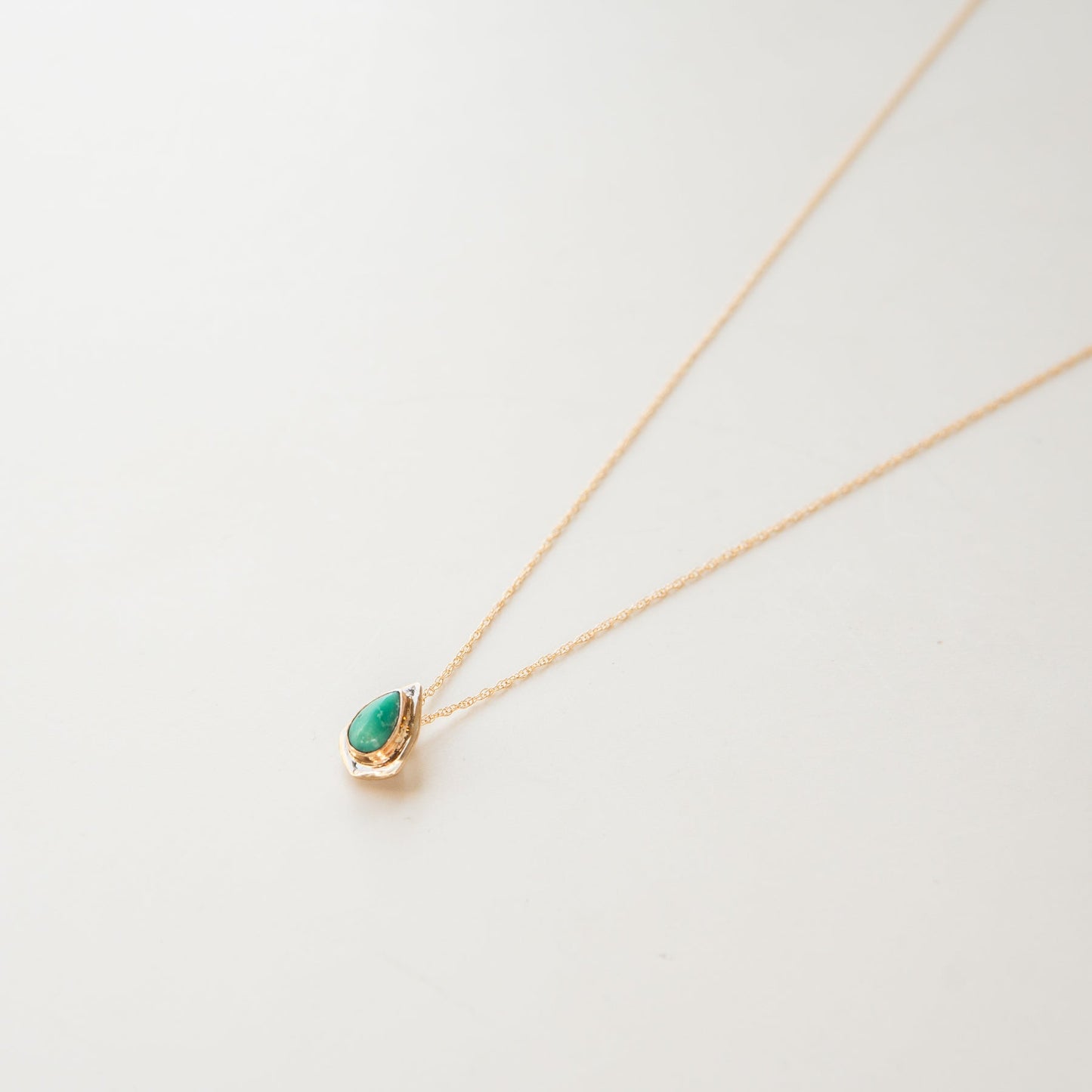 Turquoise Solid 14k Gold Necklace