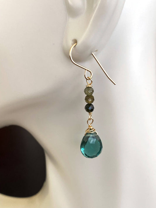 Indicolite Quartz Earrings