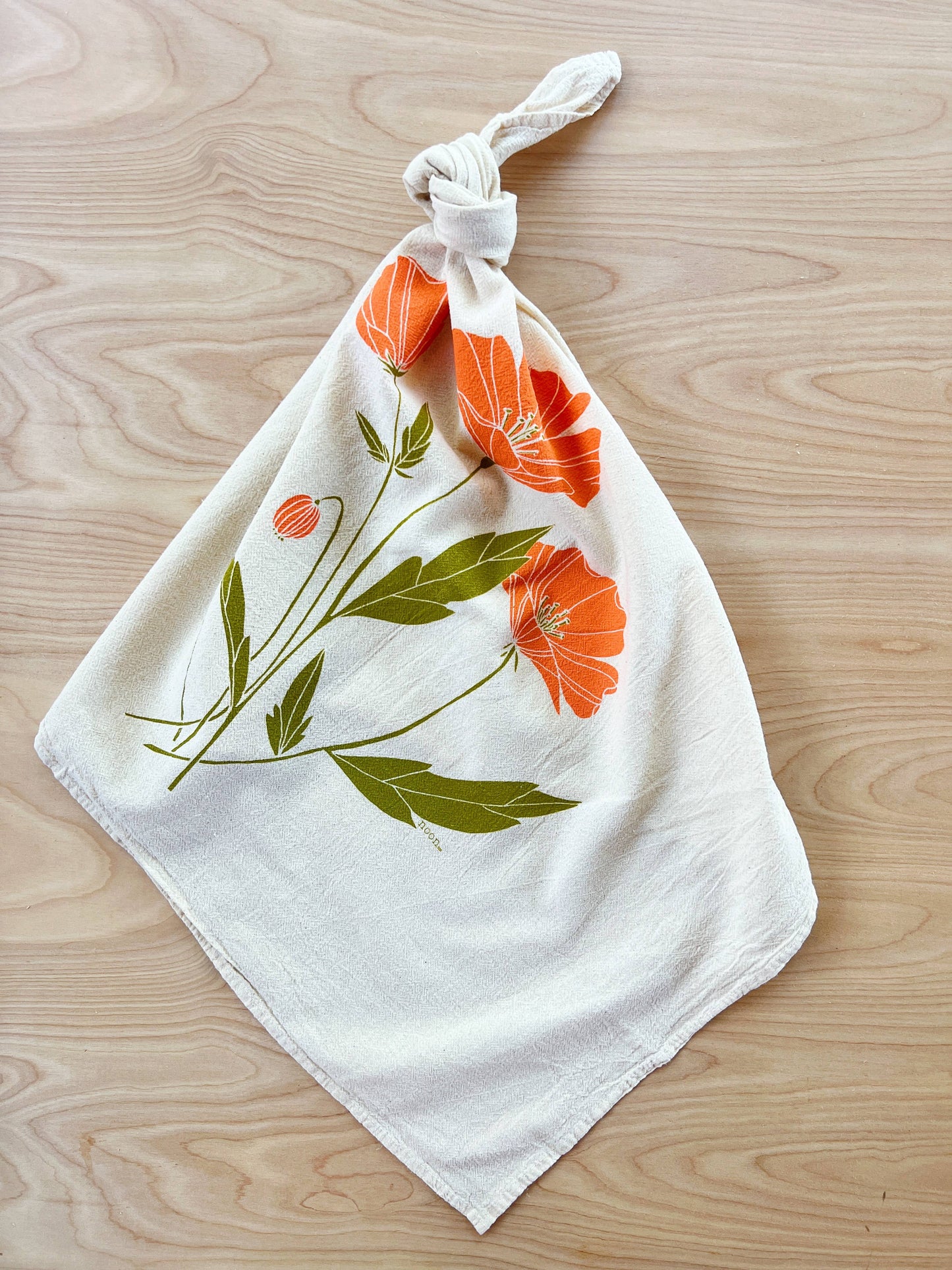 California Poppy Tea Towel