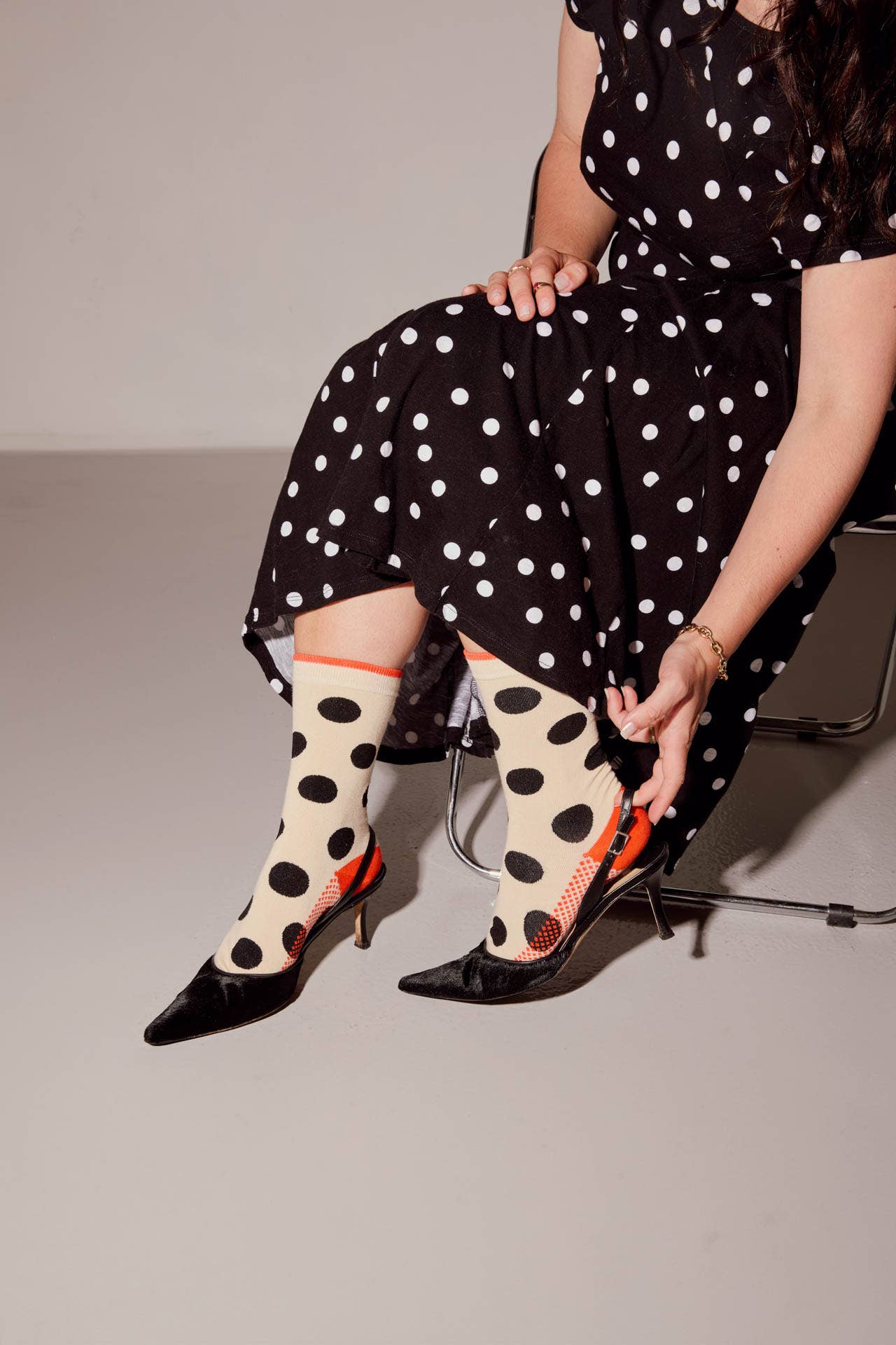 Cream - Panhandle Polka Dot Socks
