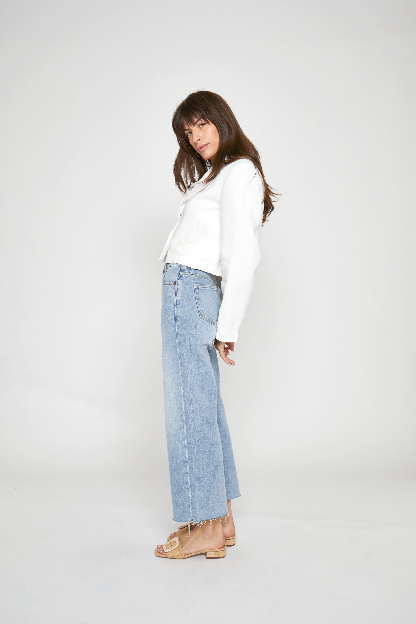 Light Indigo Aberdeen Crop High Rise Jean