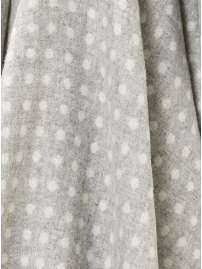 Merino Lambswool Spot Beige Throw Blanket
