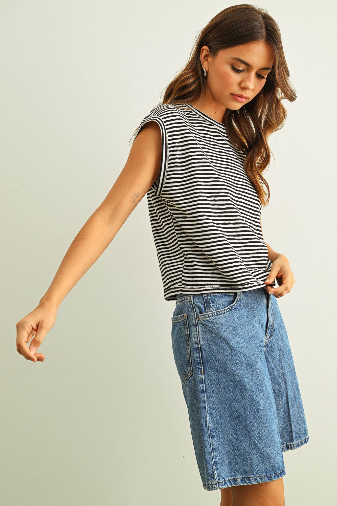 Striped Slub Top