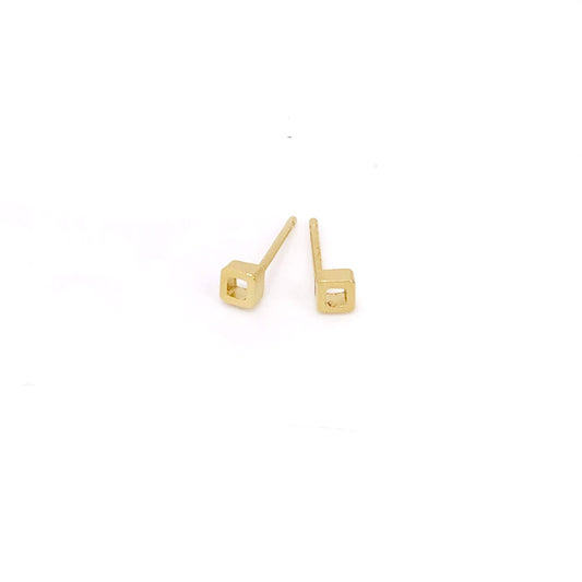Tiny 18K Vermeil Box Studs