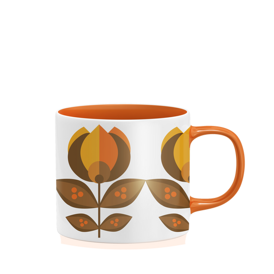 Orange Tulip Flower Mug