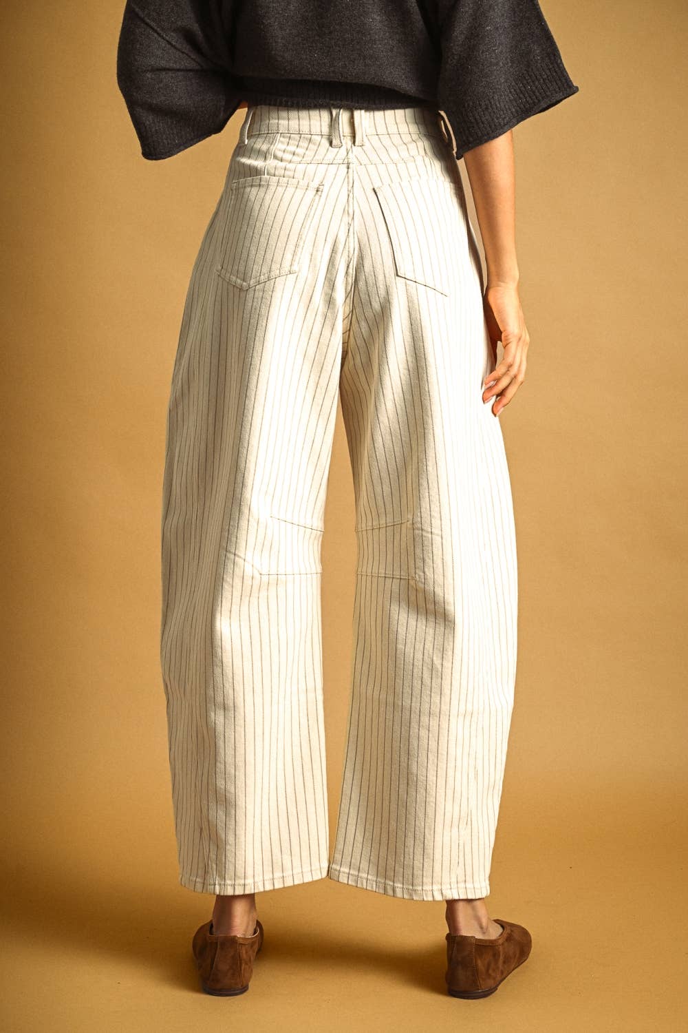 Pinstriped Barrel Pants - 2 colors