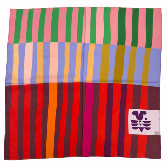 Red Colorblock Scarf