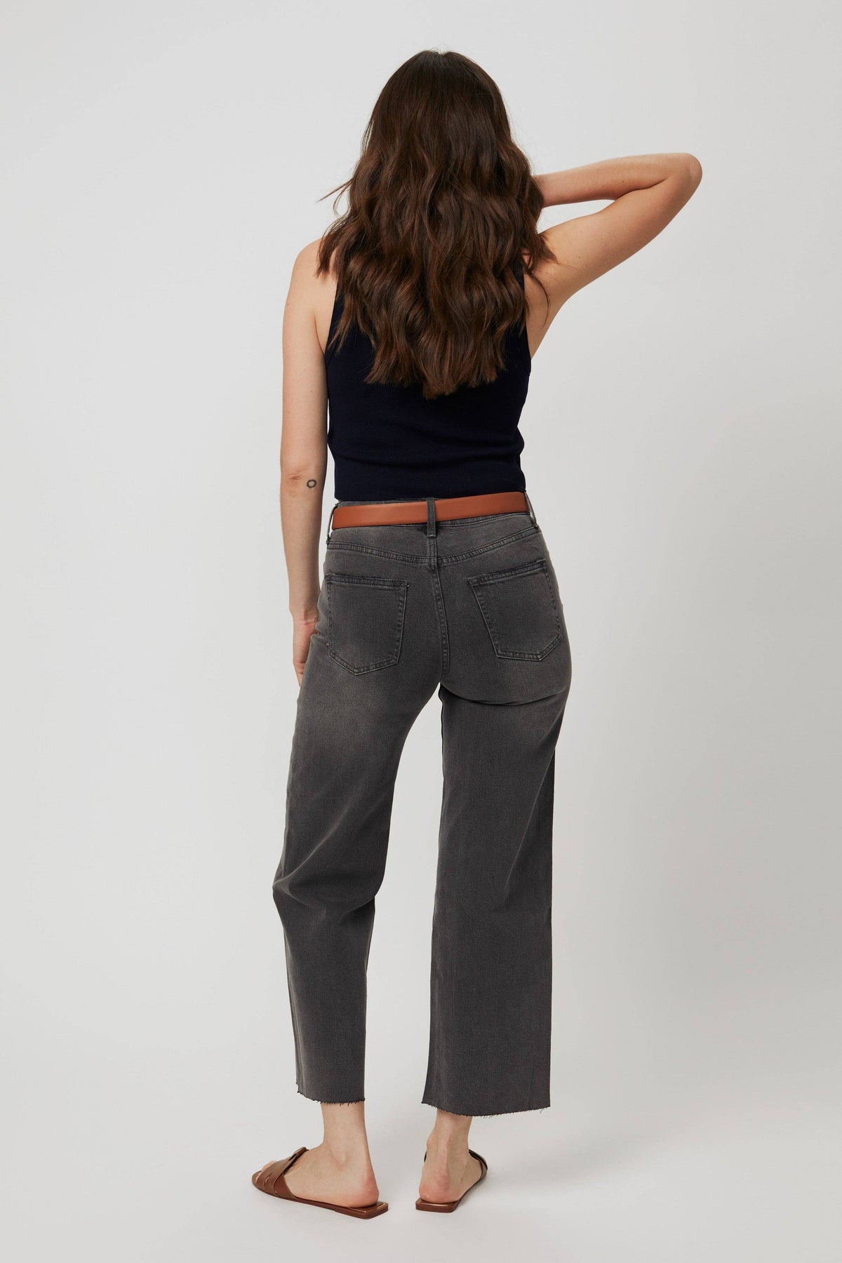 Grey Aberdeen Wide Leg Crop