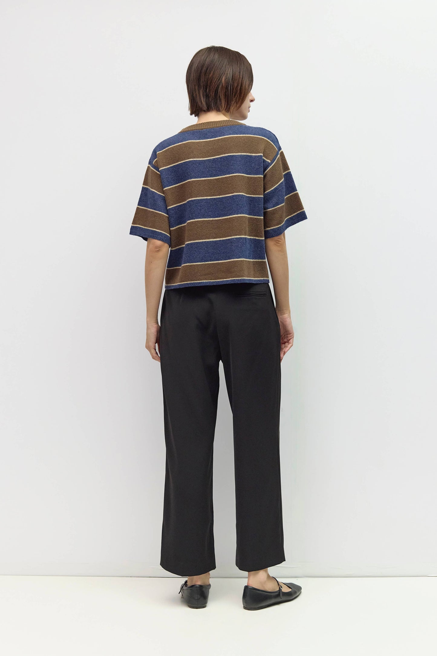 Striped Elbow Sleeve Sweater
