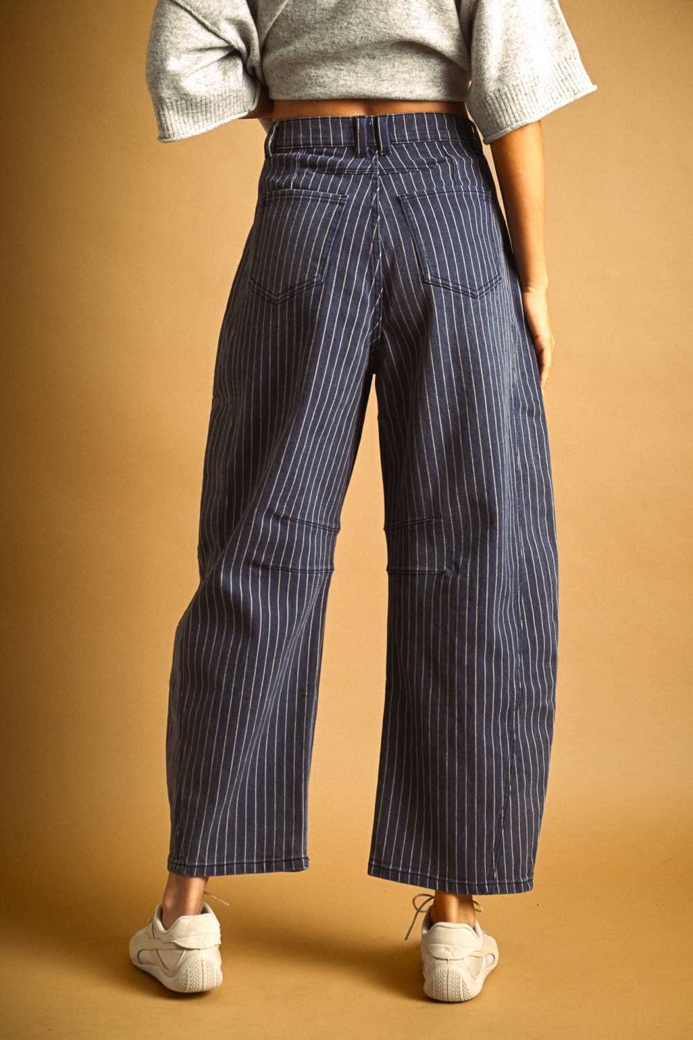 Pinstriped Barrel Pants - 2 colors