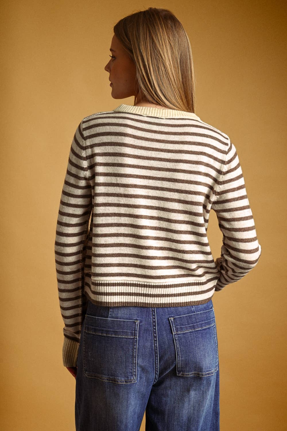 Olive Striped Cardigan