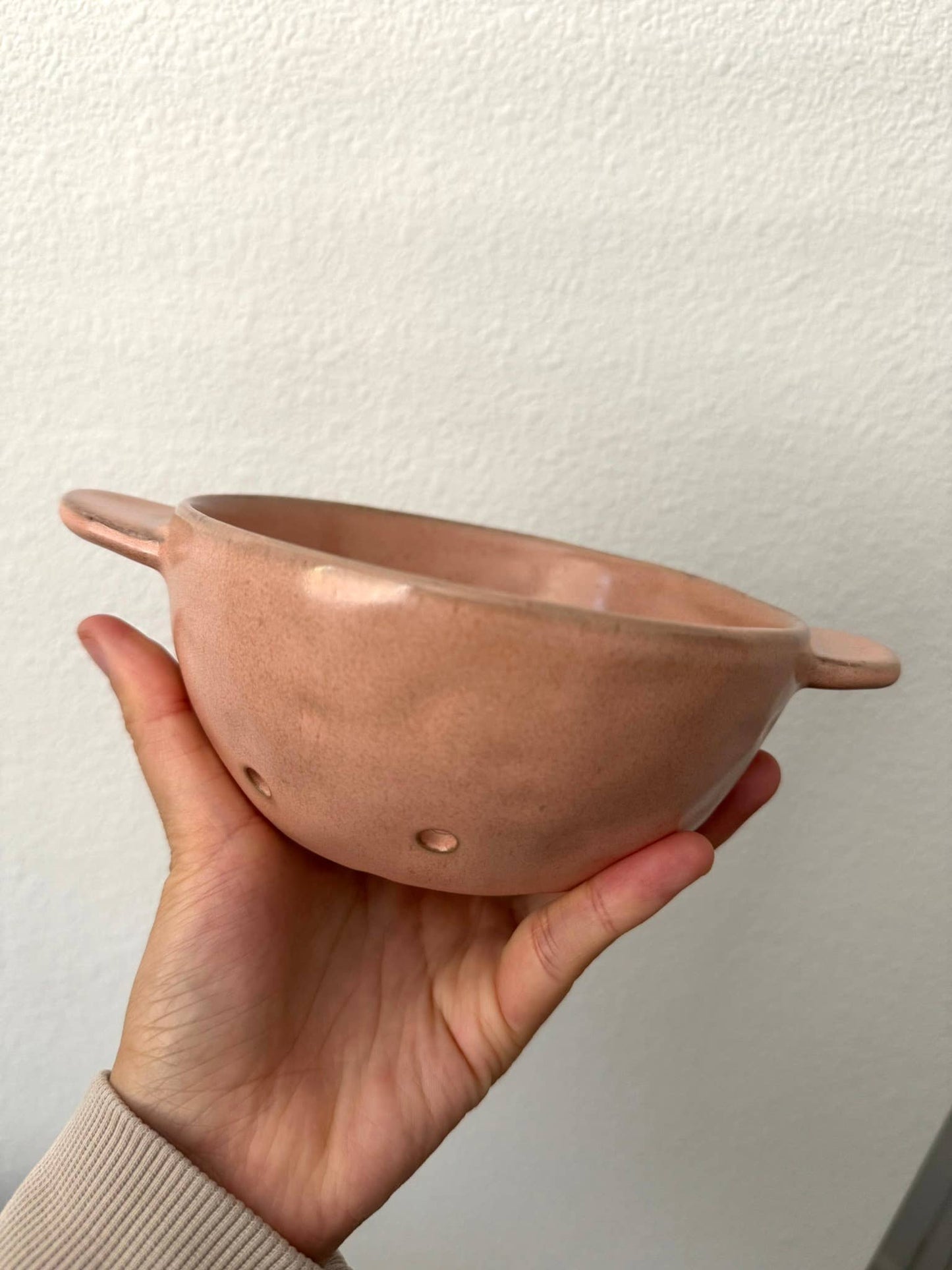 Pink Ceramic Berry Bowl