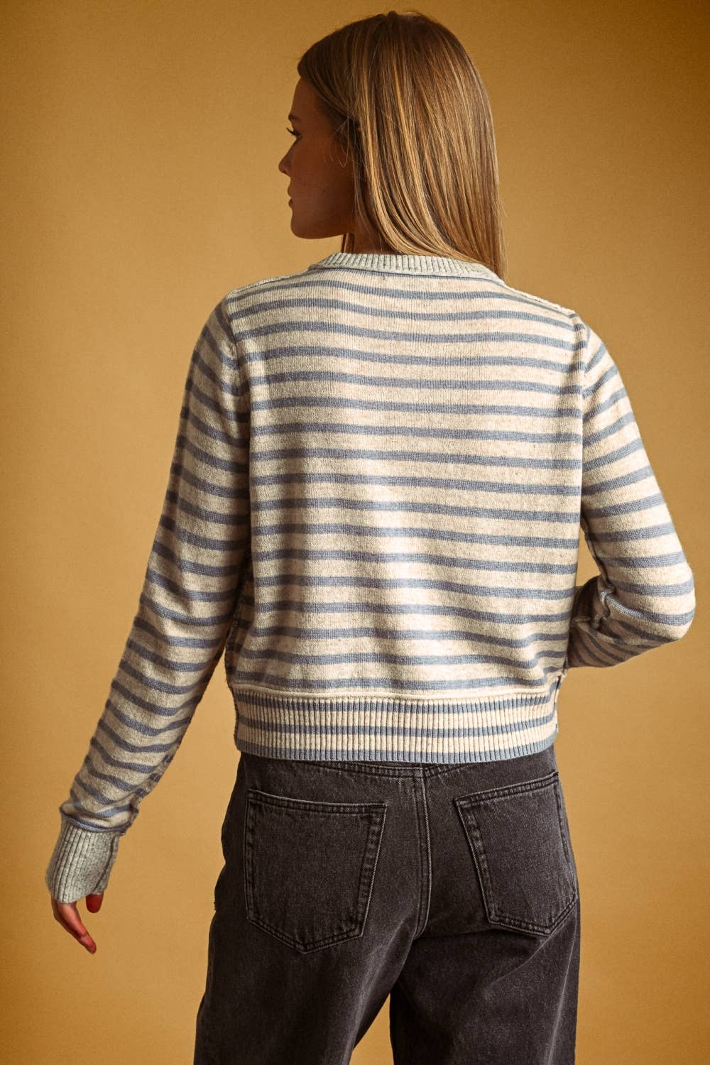 Olive Striped Cardigan