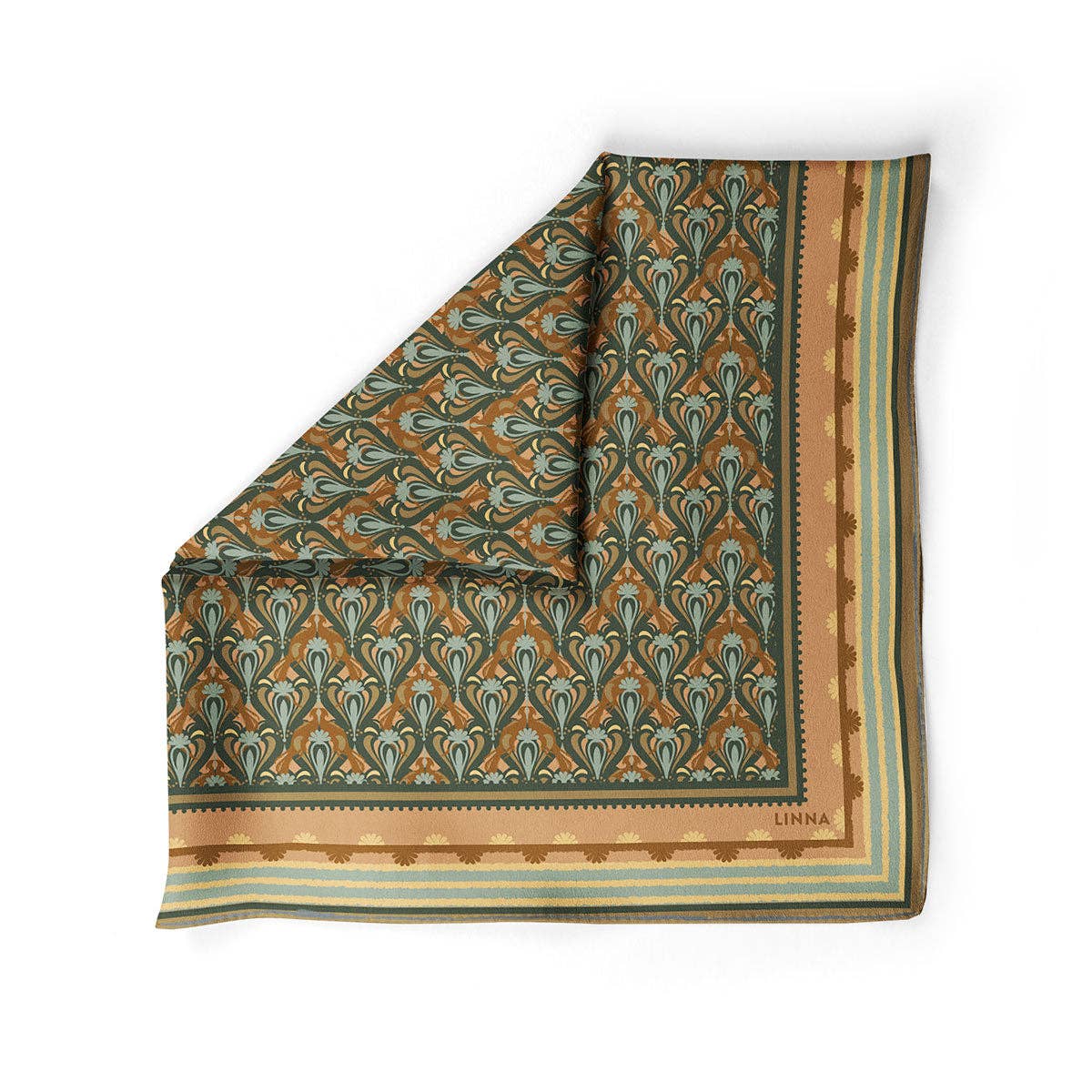 Pheasant Azure Silk Cotton Scarf