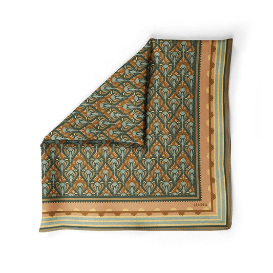 Pheasant Azure Silk Cotton Scarf