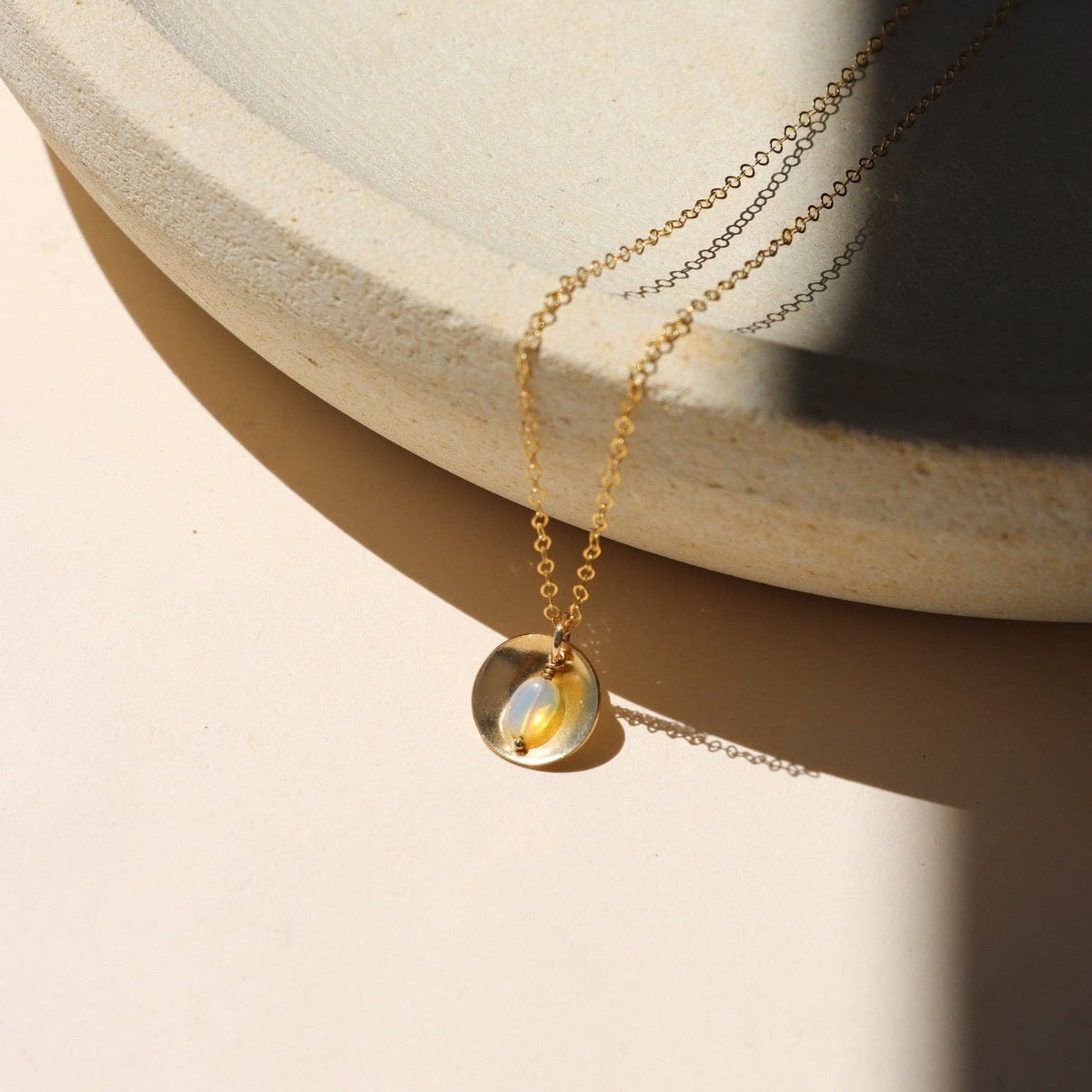 Cove Necklace with Opal Drop