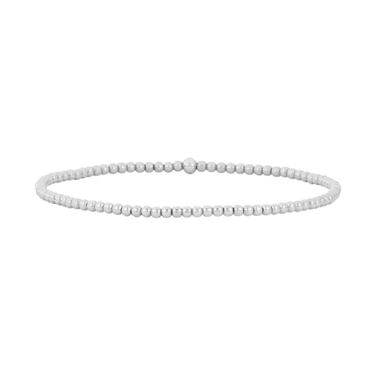 2mm Sterling Silver Bead Bracelet