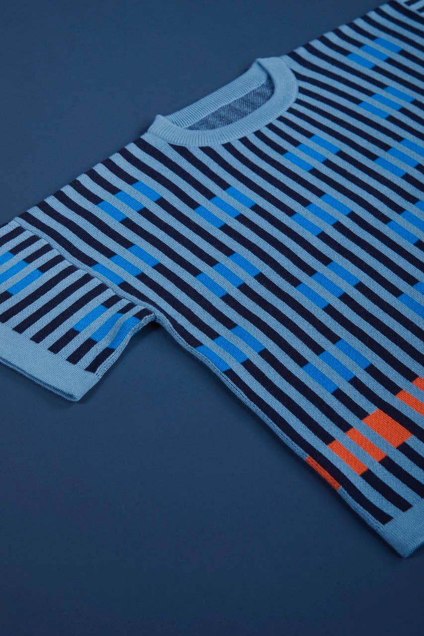 Bauhaus Sweater (blue/orange) - Neptune