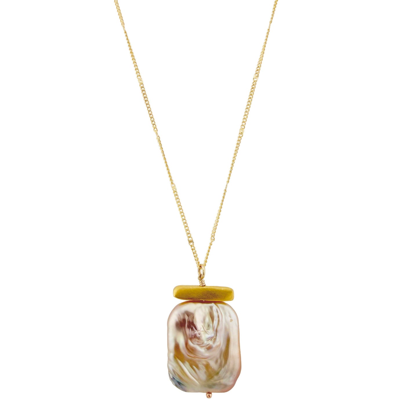 Rectangle pearl necklace