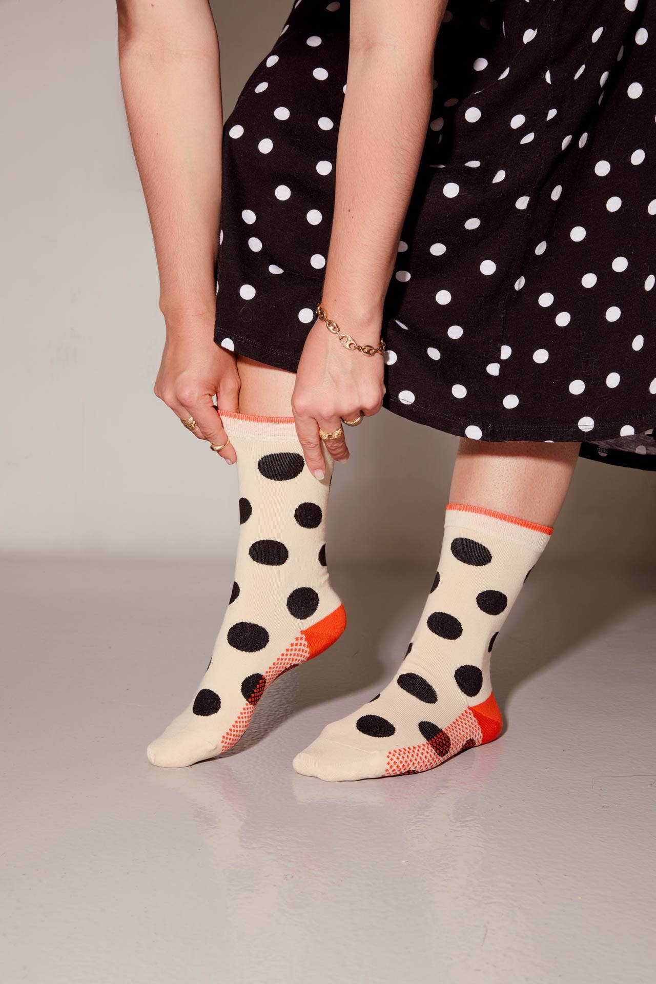 Cream - Panhandle Polka Dot Socks