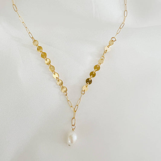 Koa Freshwater Pearl Necklace Gold Filled