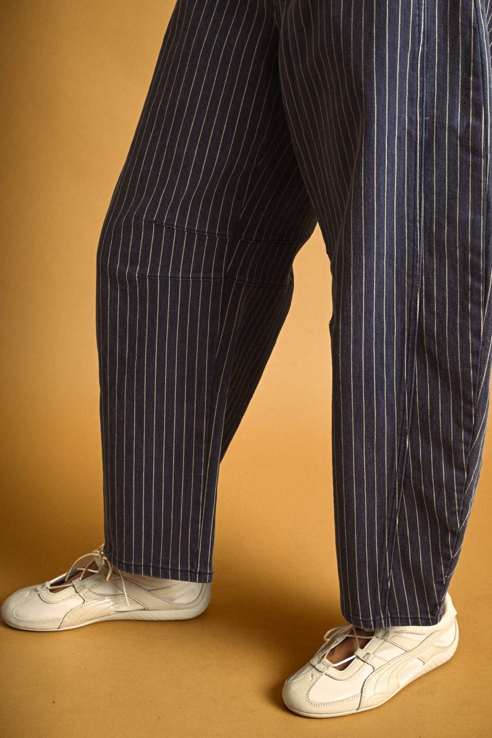 Pinstriped Barrel Pants - 2 colors