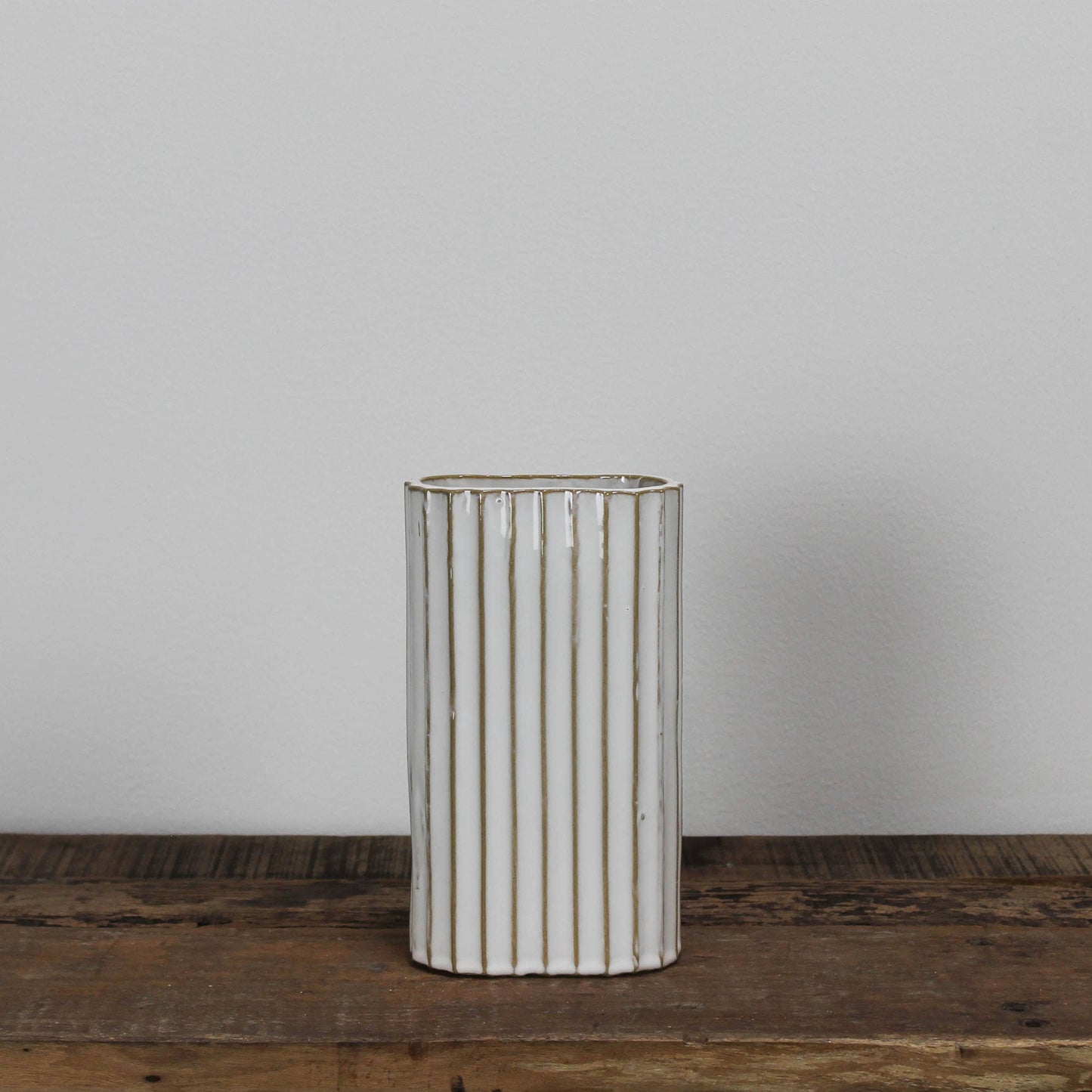 Caro Ribbed Vase, Ceramic - Lrg